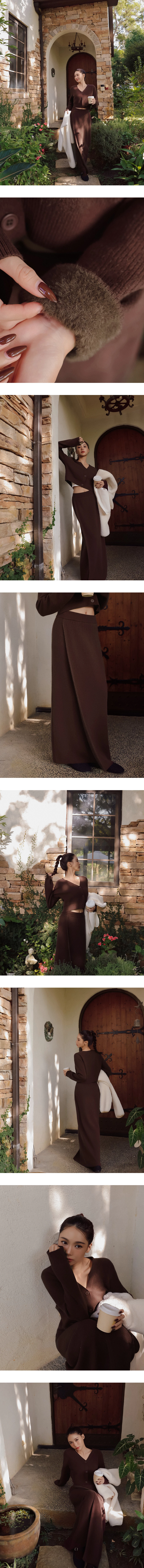 High Waist Asymmetrical Overlap Knit Straight Maxi Skirt High Waist Asymmetrical Overlap Knit Straight Maxi Skirt