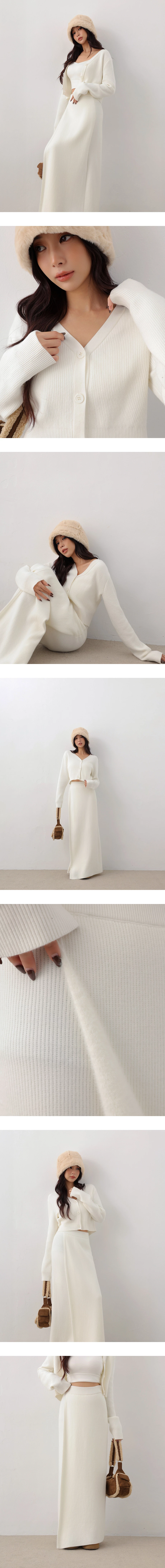 High Waist Asymmetrical Overlap Knit Straight Maxi Skirt High Waist Asymmetrical Overlap Knit Straight Maxi Skirt