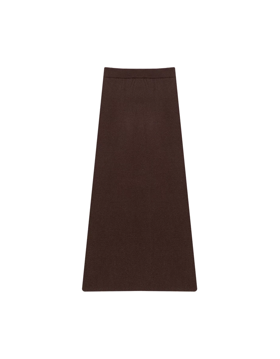 High Waist Asymmetrical Overlap Knit Straight Maxi Skirt High Waist Asymmetrical Overlap Knit Straight Maxi Skirt