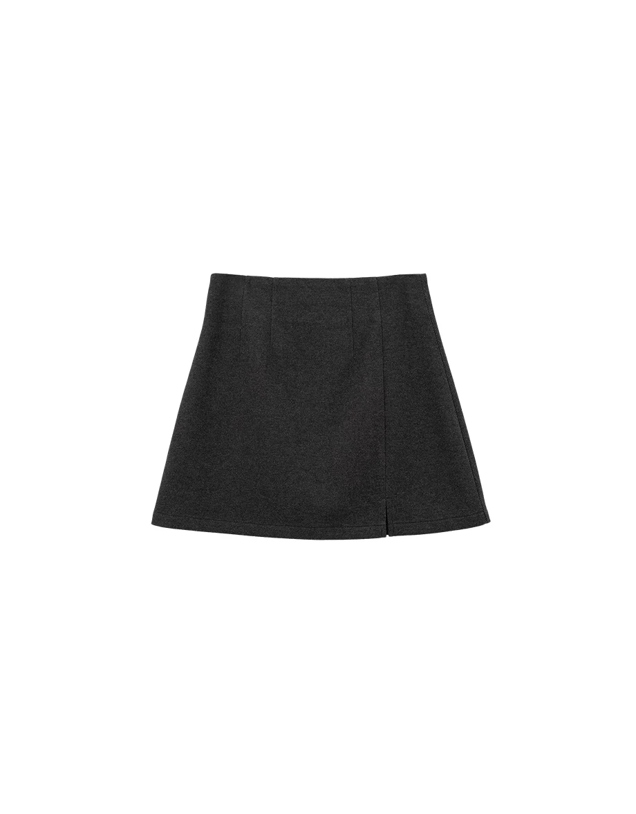 【AIRY HOURGLASS】Perfect Waistline A Line Mini Skirt with Front Slit Detail