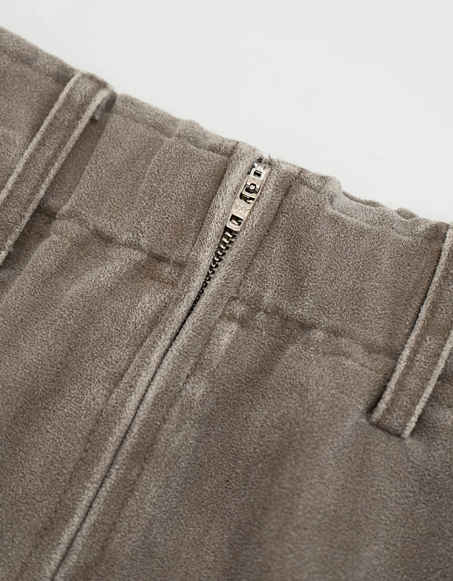 Vintage Wash Elastic Waist Cargo Mini Skirt with Flap Pockets