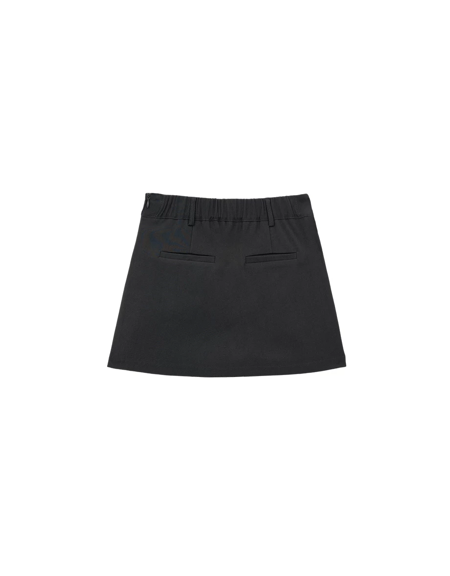 Asymmetrical Wrap Front Button A Line Mini Skirt