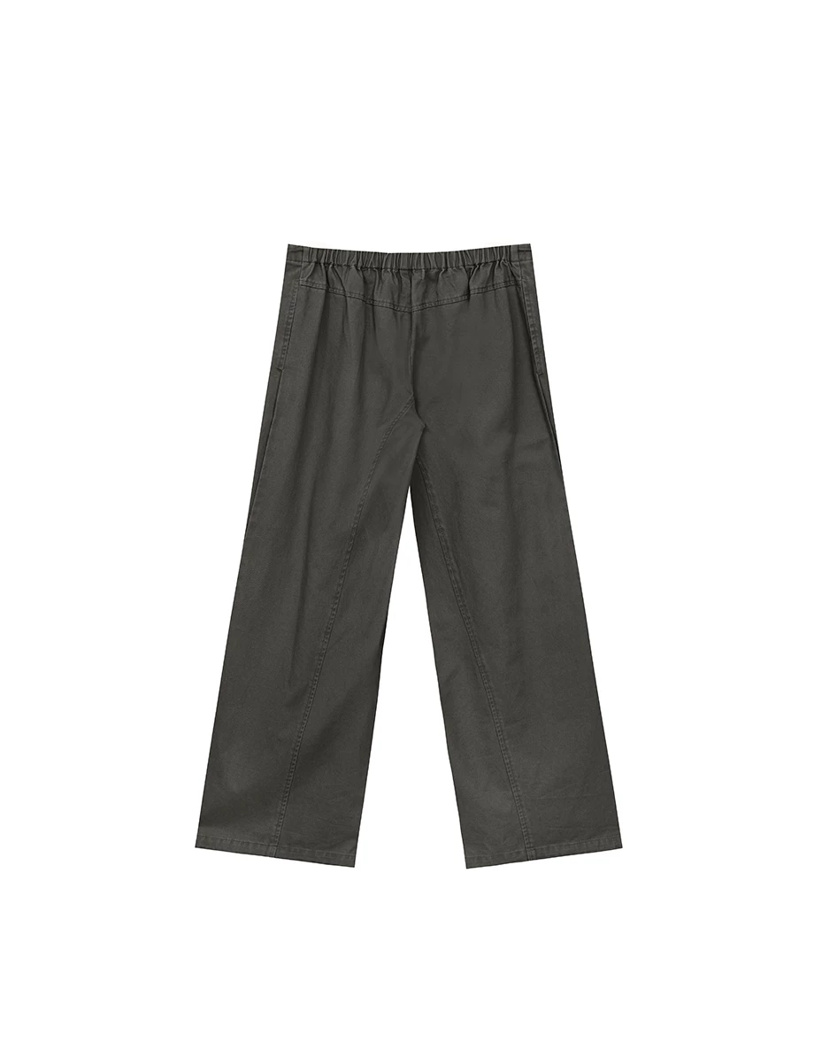 Drawstring High Waist Pleated Wide Leg Pants