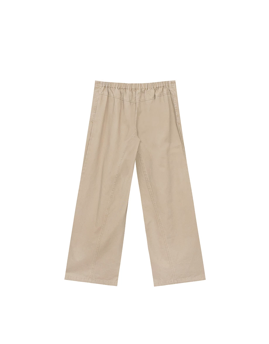 Drawstring High Waist Pleated Wide Leg Pants