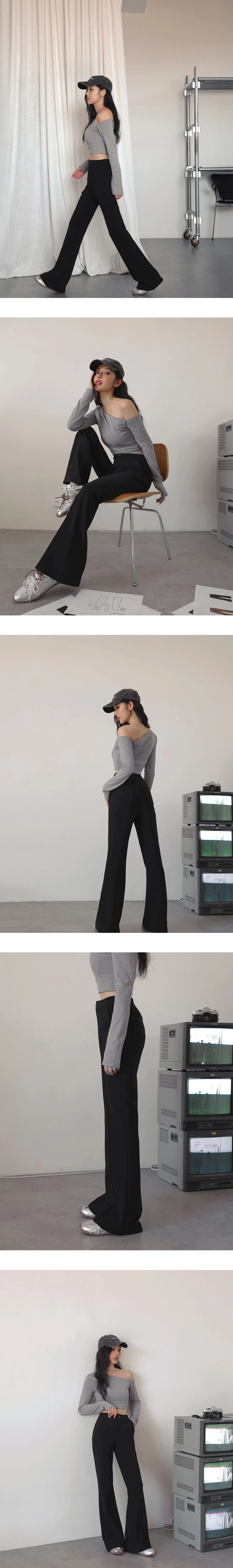【美脚CEO】プリーツ入り フレアテーパードパンツ
