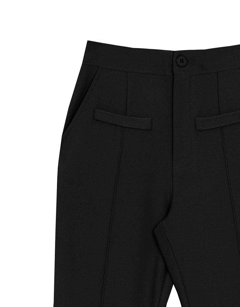 【美脚CEO】プリーツ入り フレアテーパードパンツ