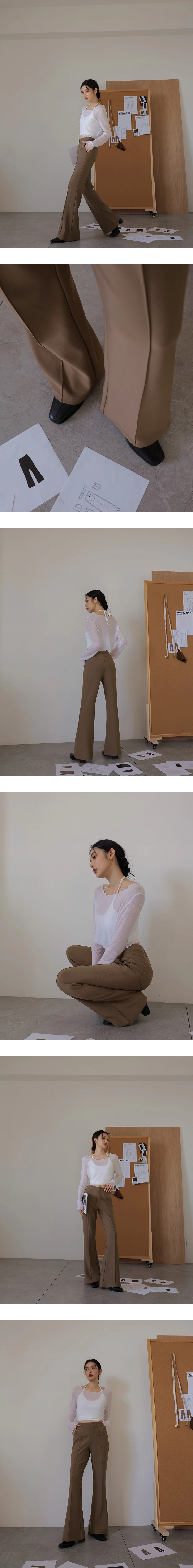 【長腿CEO】前褶線小喇叭西裝長褲