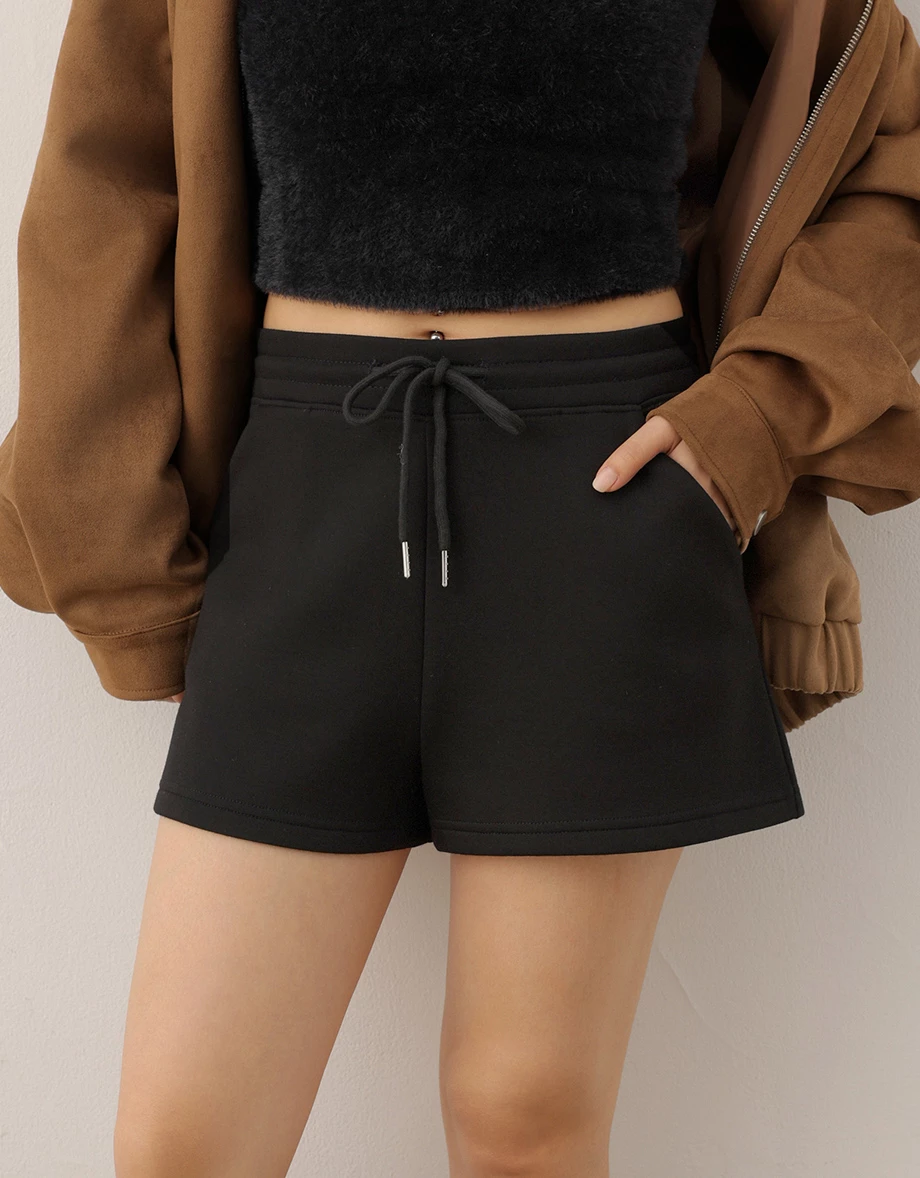 Soft Fleece Drawstring Lounge Shorts with Pockets Soft Fleece Drawstring Lounge Shorts with Pockets