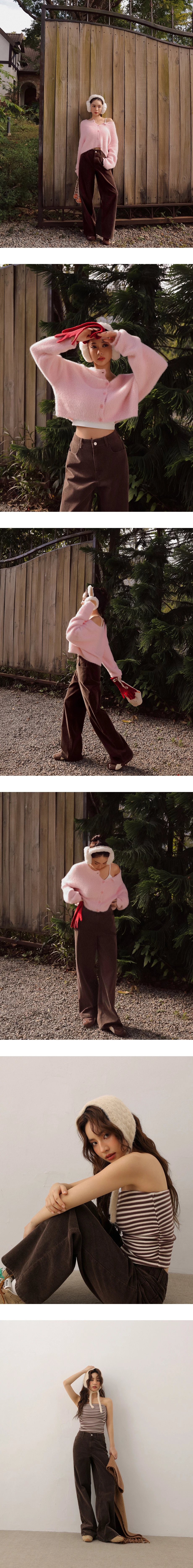 Middle Waist Soft Corduroy Straight Wide Leg Pants Middle Waist Soft Corduroy Straight Wide Leg Pants