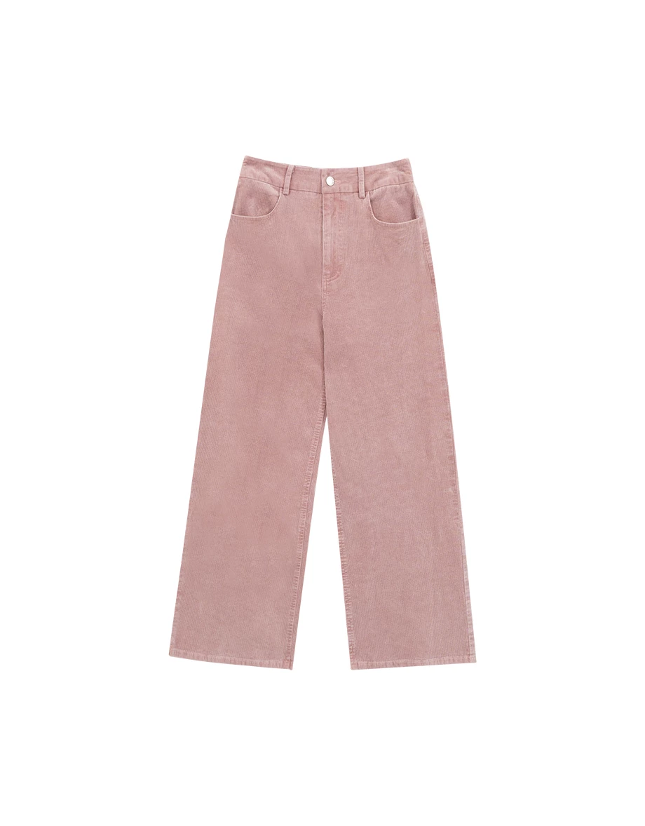 Middle Waist Soft Corduroy Straight Wide Leg Pants Middle Waist Soft Corduroy Straight Wide Leg Pants
