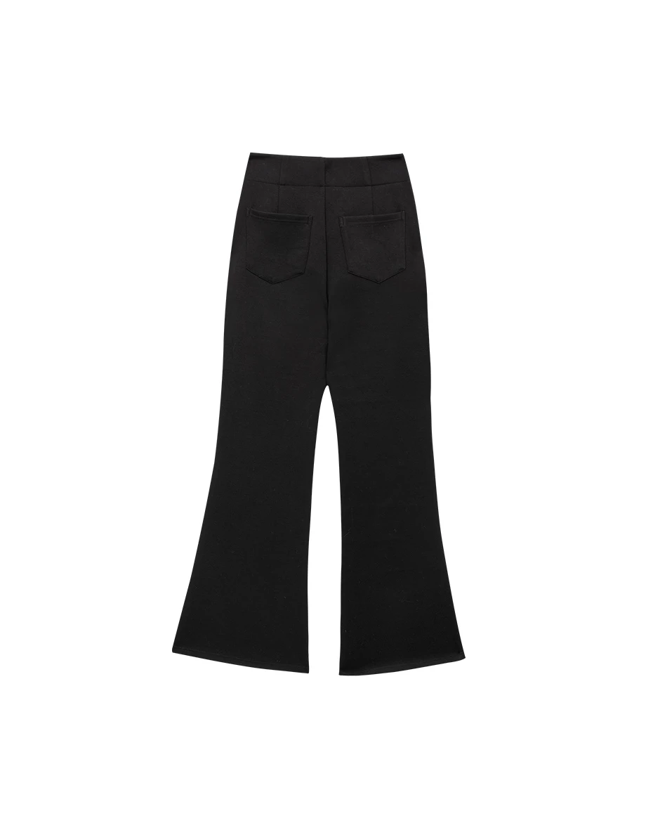 【AIRY HOURGLASS】Perfect Waistline Double Button Wide Leg Flare Pants