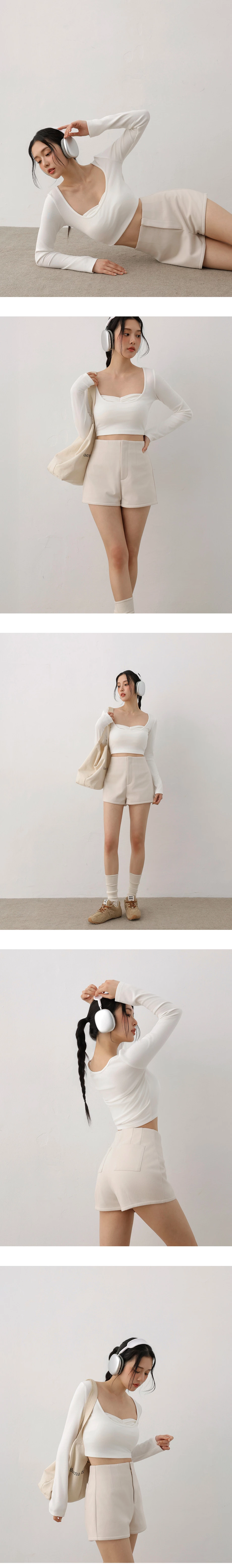 【AIRY HOURGLASS】Perfect Waistline Fleece Lined Tailored Shorts