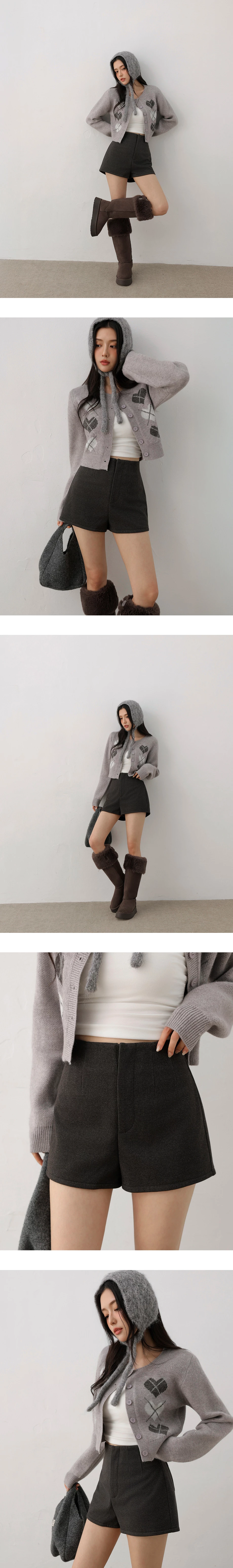 【AIRY HOURGLASS】Perfect Waistline Fleece Lined Tailored Shorts 【AIRY HOURGLASS】Perfect Waistline Fleece Lined Tailored Shorts