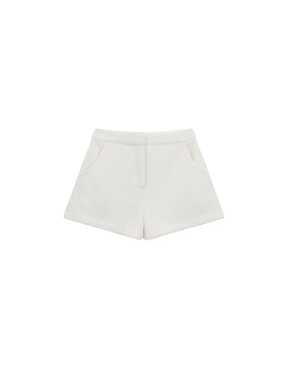 Soft Touch Fuzzy Textured Lounge Shorts with Pockets