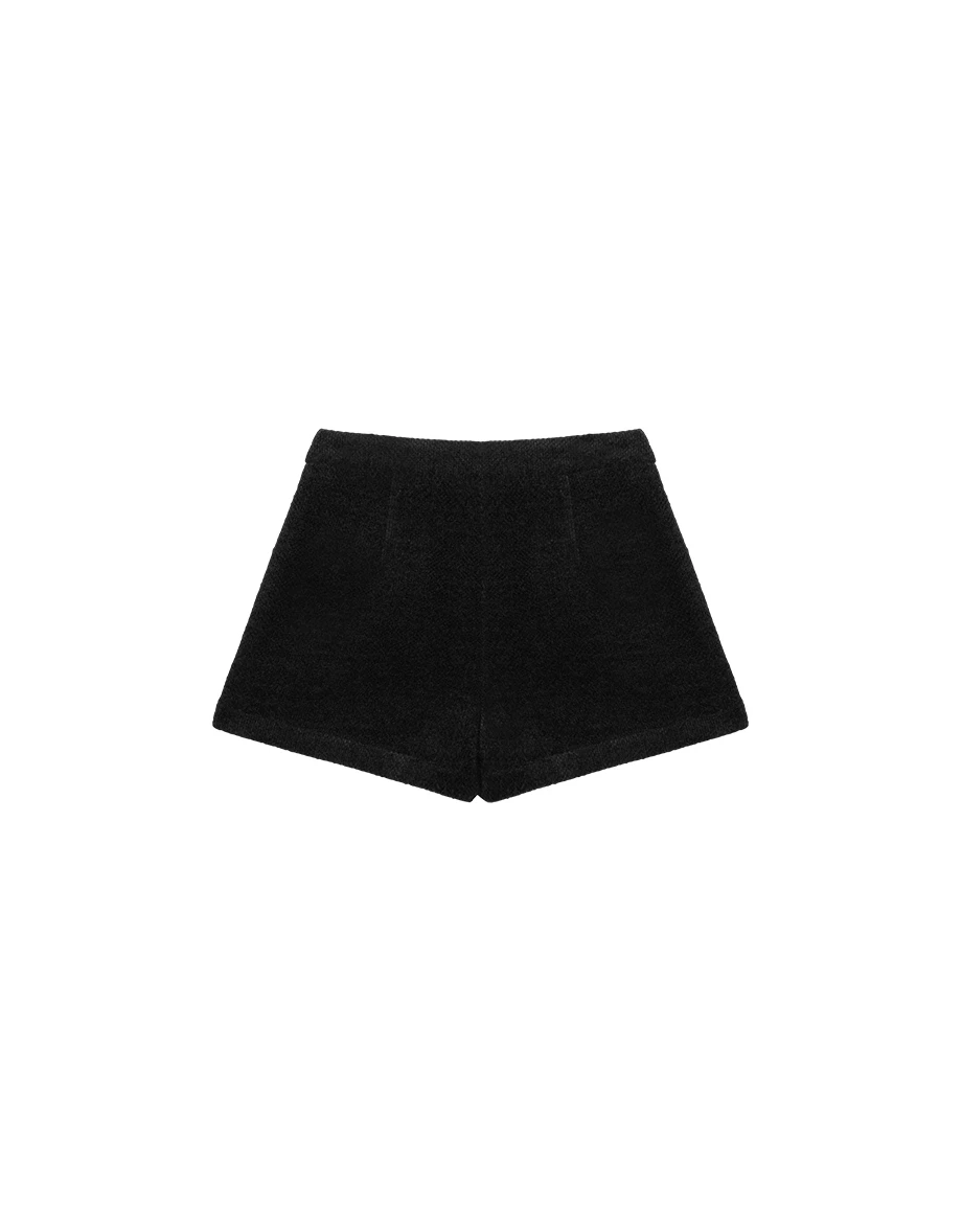 Soft Touch Fuzzy Textured Lounge Shorts with Pockets