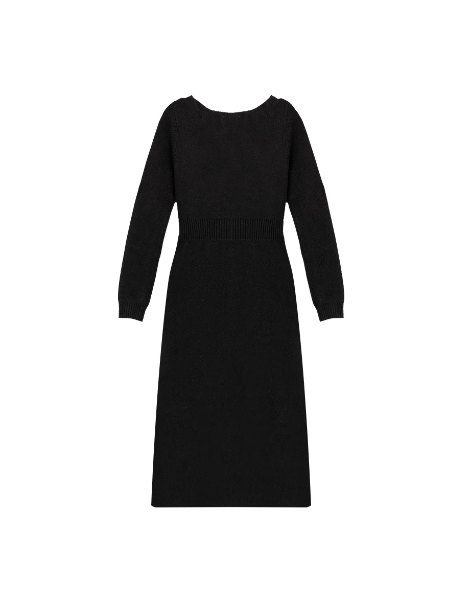 Soft Ribbed Square Neck Button Front Knit Maxi Dress