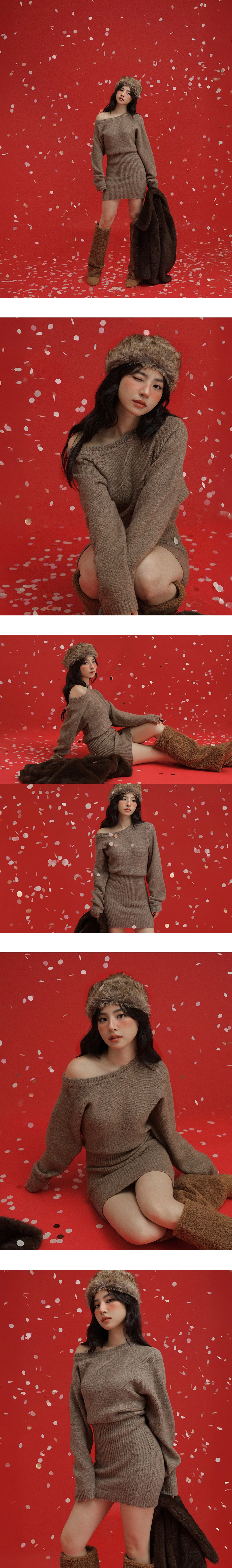 Asymmetrical One Shoulder Fitted Knit Mini Dress