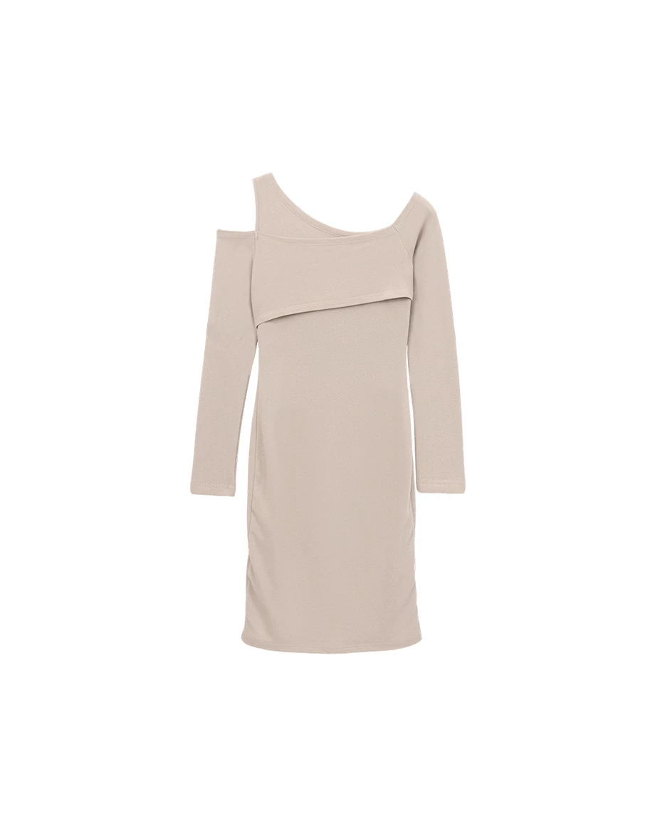 One Shoulder Cutout Ruched Bodycon Padded Mini Dress