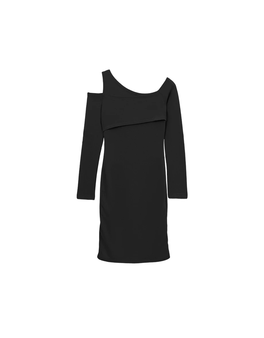 One Shoulder Cutout Ruched Bodycon Padded Mini Dress