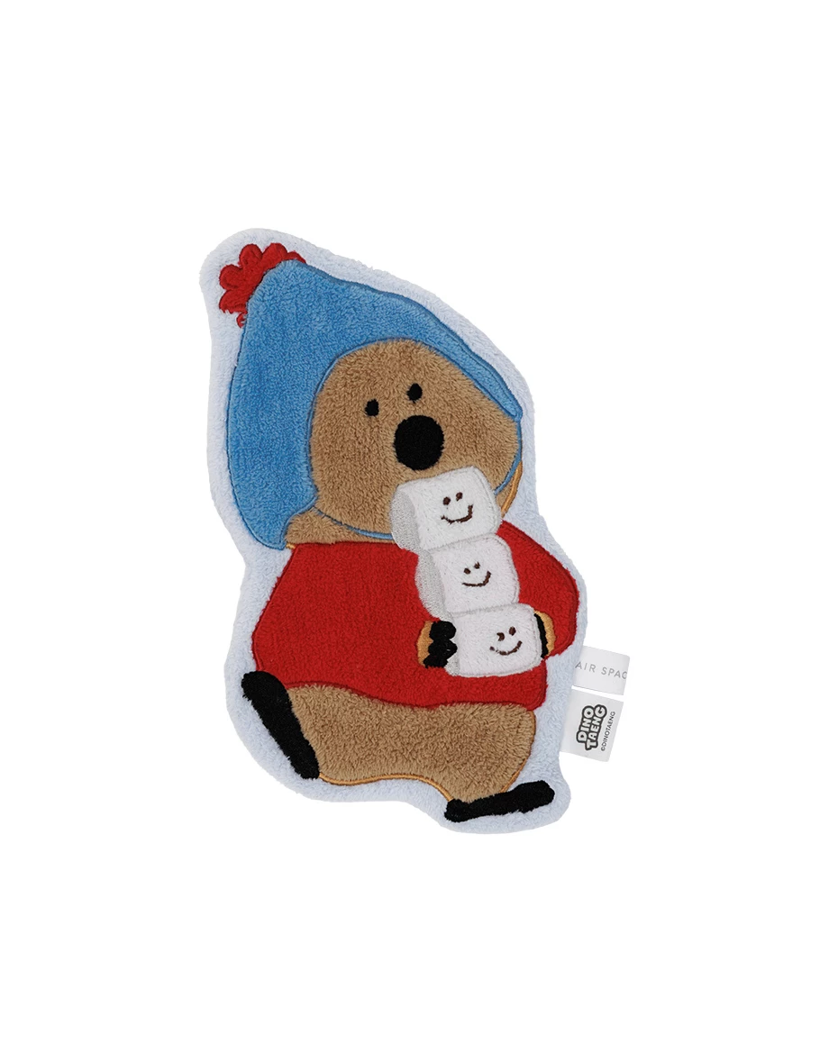 【DINOTAENG】Embroidered Fluffy Zipper Bag (QUOKKA / BOBO)