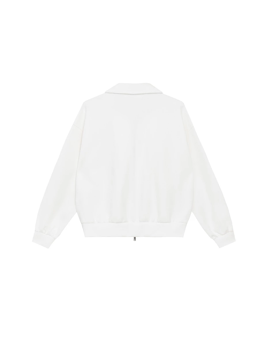 【Ling Cheng Design】Oversized Collar Zip Up Jacket with AIR SPACE Logo Embroidered