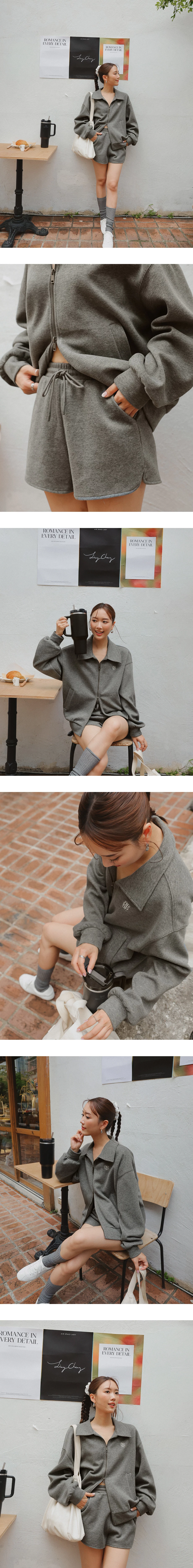 【Ling Cheng Design】Oversized Collar Zip Up Jacket with AIR SPACE Logo Embroidered