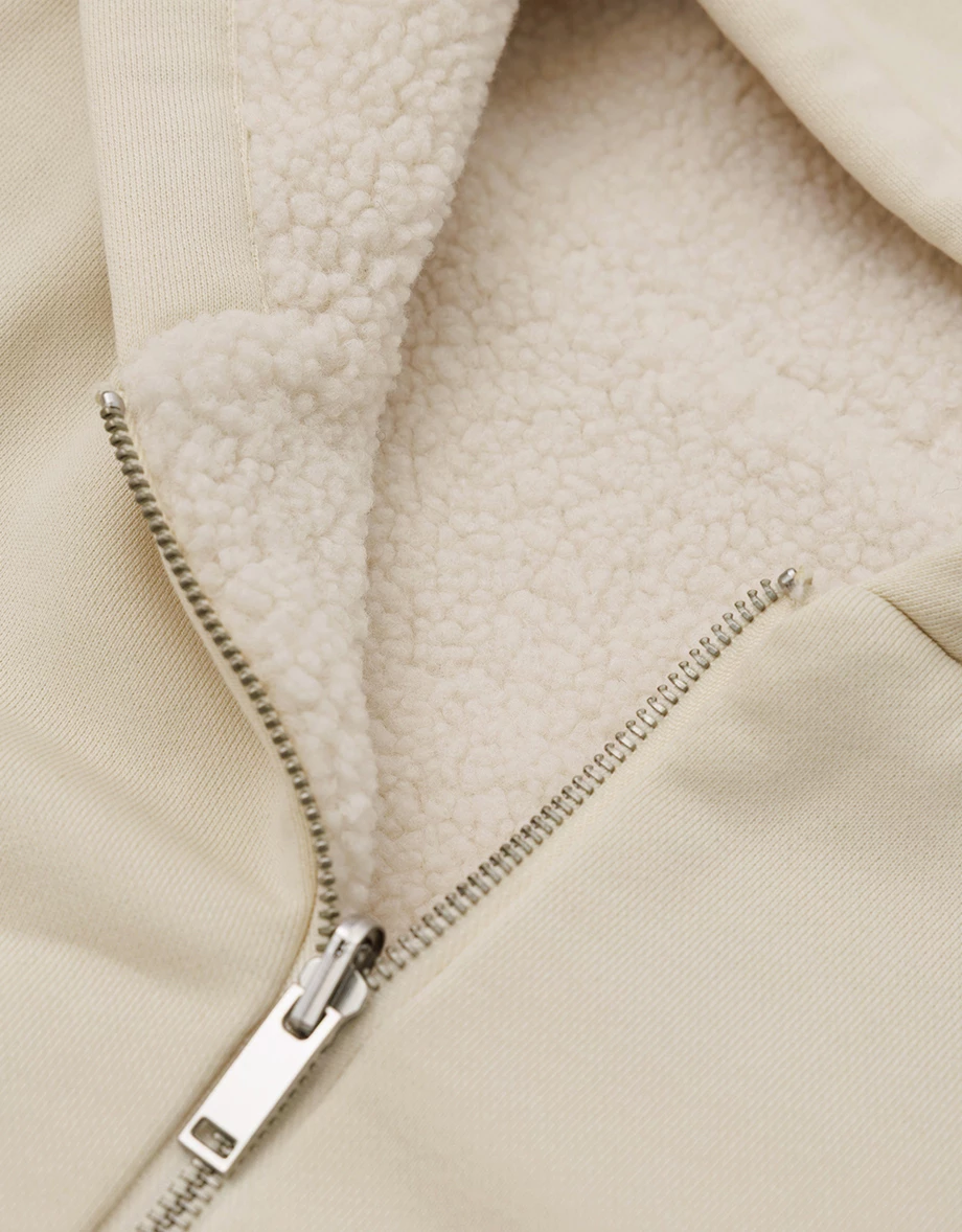 Cozy Fleece Lined Zip Up Hoodie Jacket