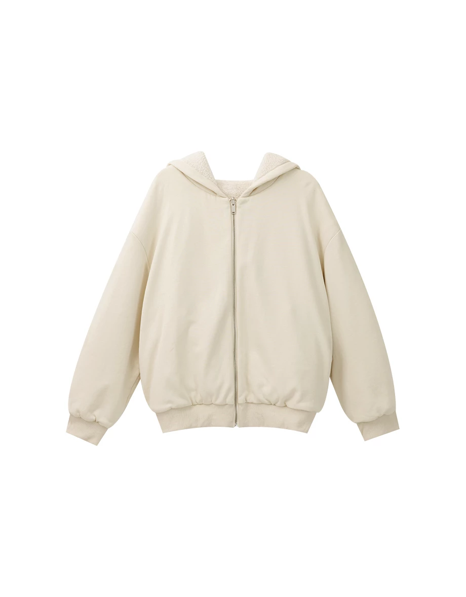 Cozy Fleece Lined Zip Up Hoodie Jacket