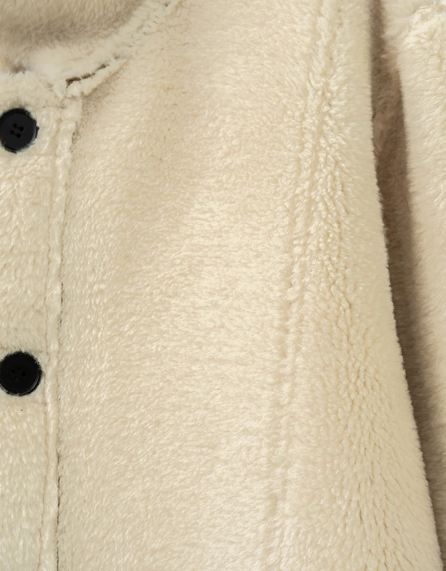 Oversized Reversible Faux Suede Shearling Jacket Oversized Reversible Faux Suede Shearling Jacket