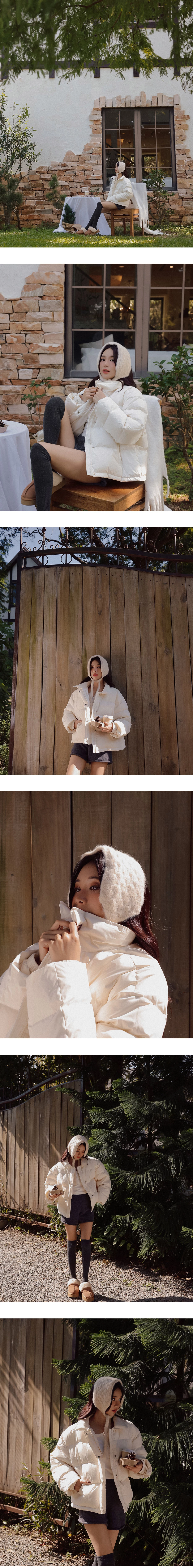 Stand Collar Short Puffer Jacket with Snap Buttons Stand Collar Short Puffer Jacket with Snap Buttons