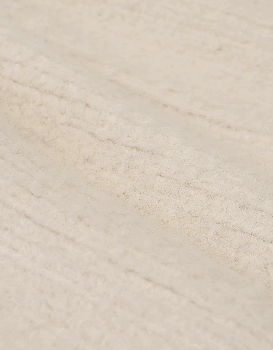 Fuzzy Knit Sailor Collar Zip Up Cropped Jacket