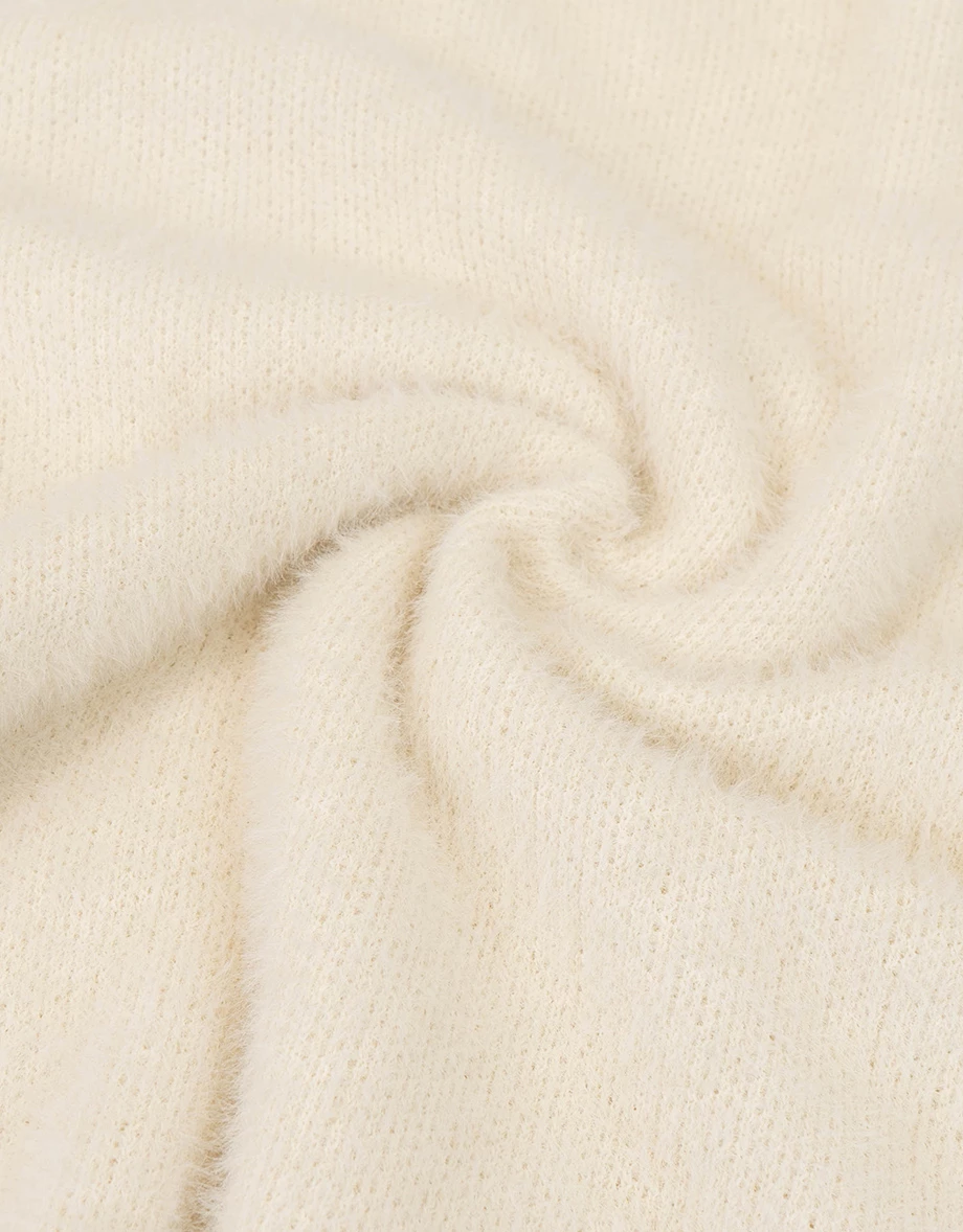 Fuzzy Knit V Neck Heart Patch Button Front Cardigan Jacket