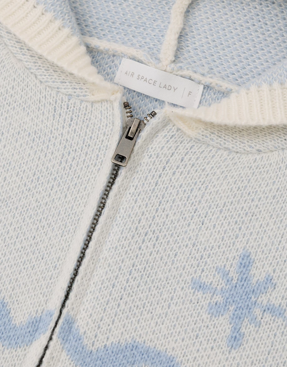 【DINOTAENG】Knit Pattern Hooded Cardigan Jacket 【DINOTAENG】Knit Pattern Hooded Cardigan Jacket