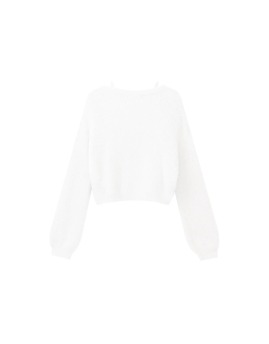 Fluffy Long Sleeve Wrap Top and Inner Strappy Camisole Set Wear Fluffy Long Sleeve Wrap Top and Inner Strappy Camisole Set Wear