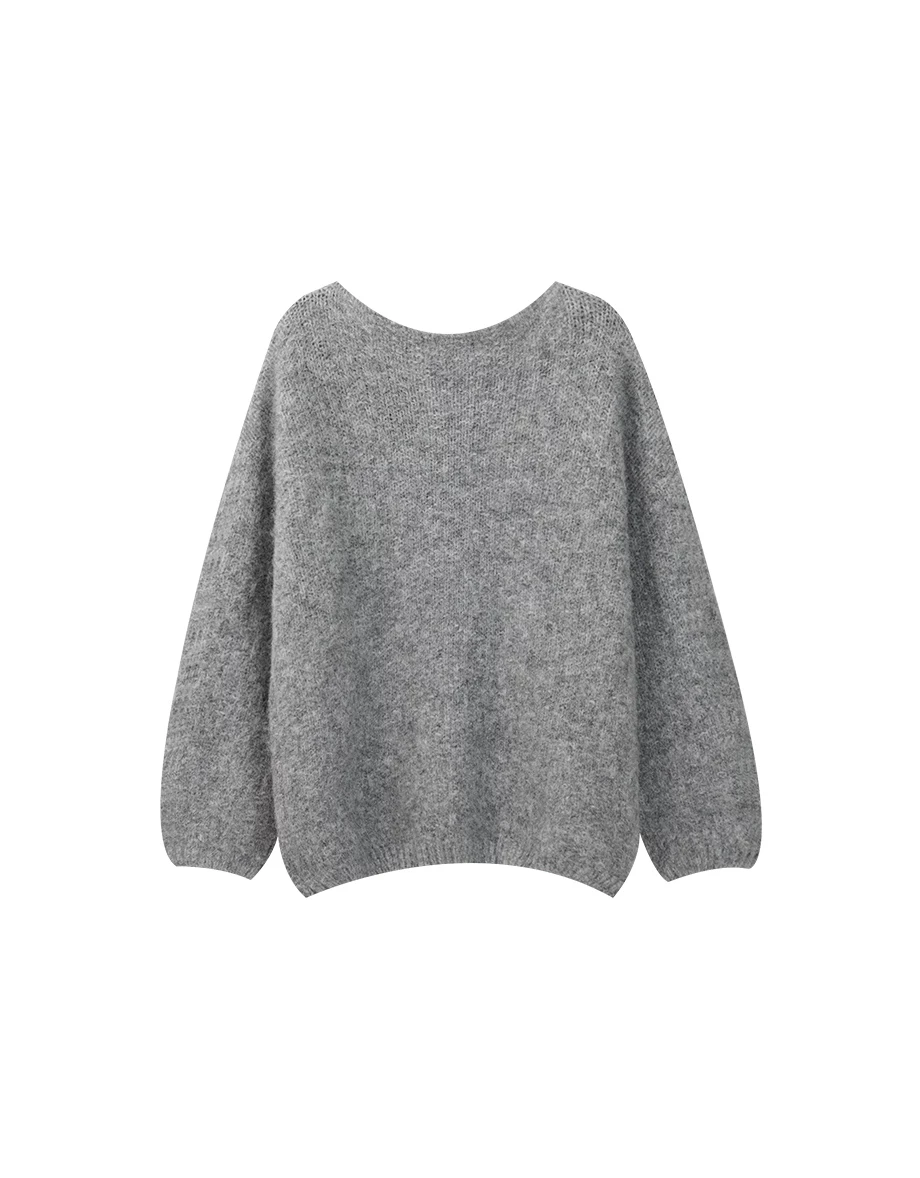 2 Way Fluffy Knit Long Sleeve Oversized Sweater