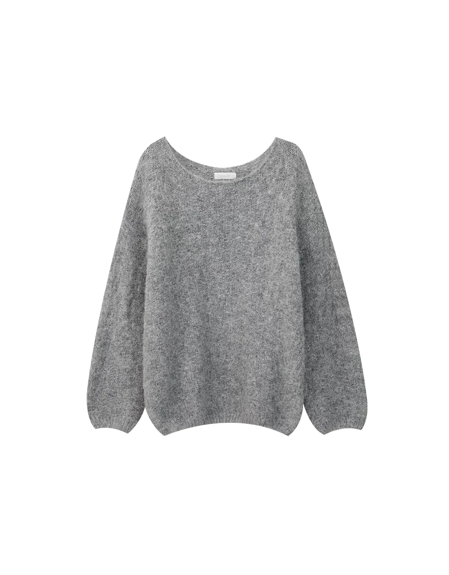 2 Way Fluffy Knit Long Sleeve Oversized Sweater