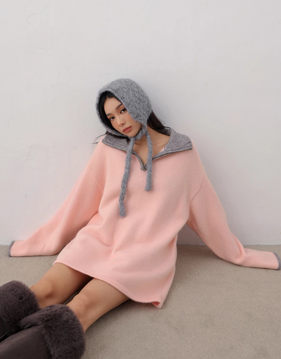 Oversized Soft Fuzzy Contrast Trim Half Zip Pullover Sweatshirt Oversized Soft Fuzzy Contrast Trim Half Zip Pullover Sweatshirt