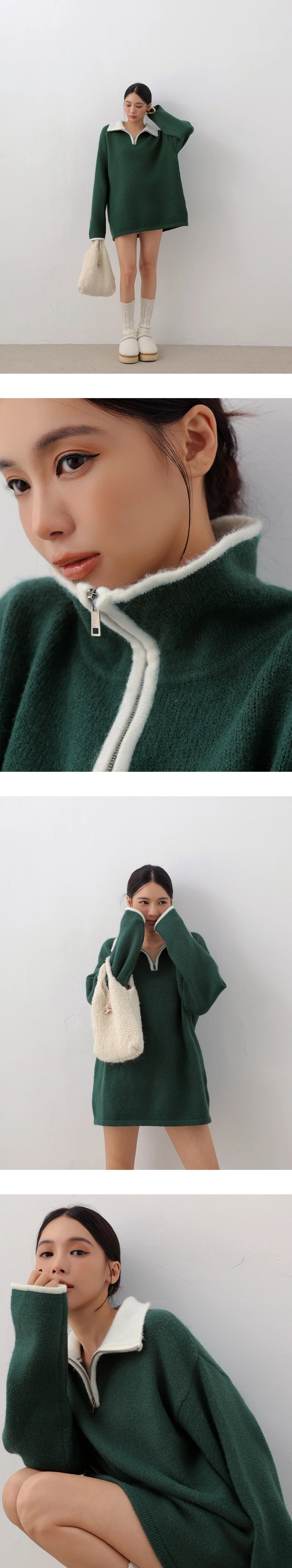 Oversized Soft Fuzzy Contrast Trim Half Zip Pullover Sweatshirt Oversized Soft Fuzzy Contrast Trim Half Zip Pullover Sweatshirt