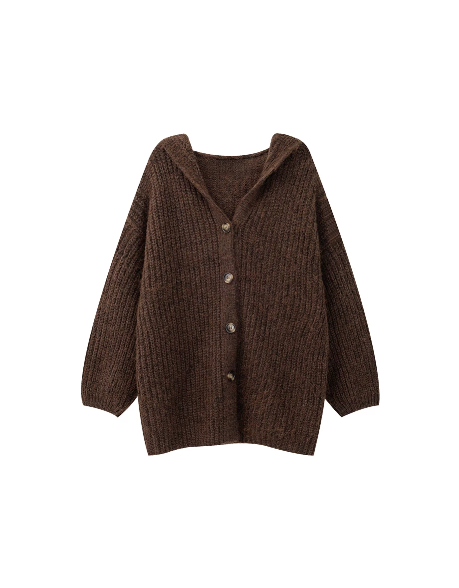 Oversized Ribbed Knit Hooded Longline Cardigan Jacket Oversized Ribbed Knit Hooded Longline Cardigan Jacket