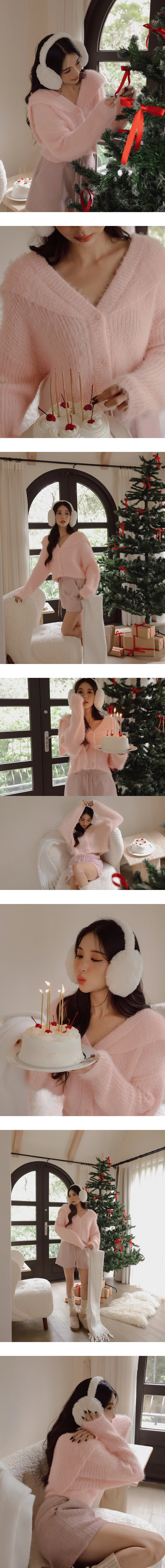 Fluffy Knit Sailor Collar Cropped Cardigan Sweater Fluffy Knit Sailor Collar Cropped Cardigan Sweater