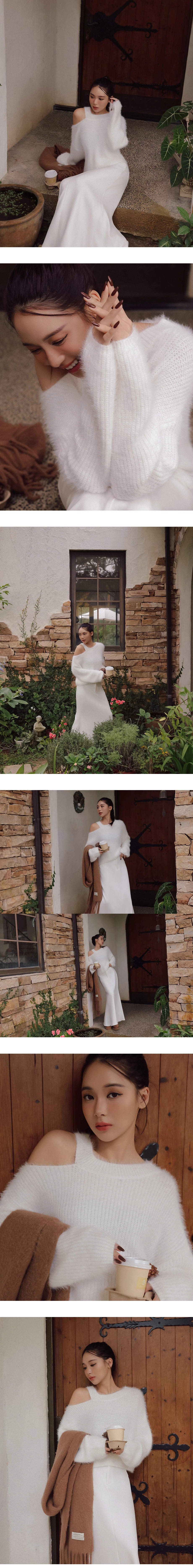 Soft Fuzzy Asymmetric Cut Out Shoulder Sweater Soft Fuzzy Asymmetric Cut Out Shoulder Sweater