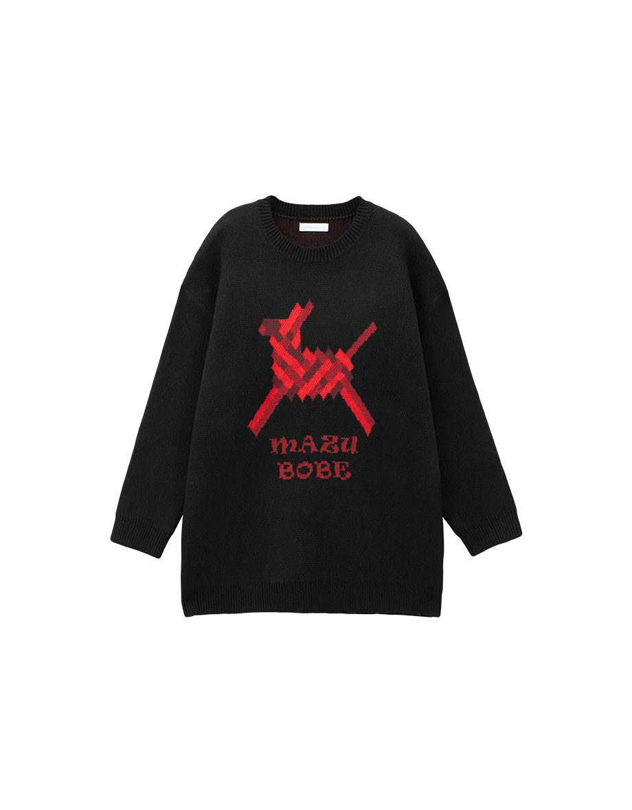 CNY MAZU BOBE Graphic Oversized Knit Sweater
