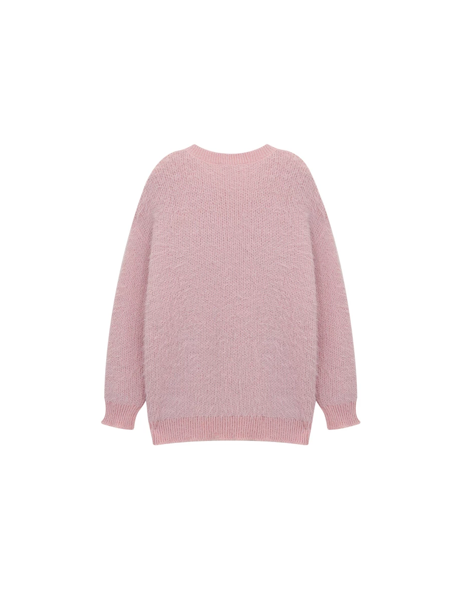 CNY Lucky Character Soft Touch Fluffy Longline Knit Sweater