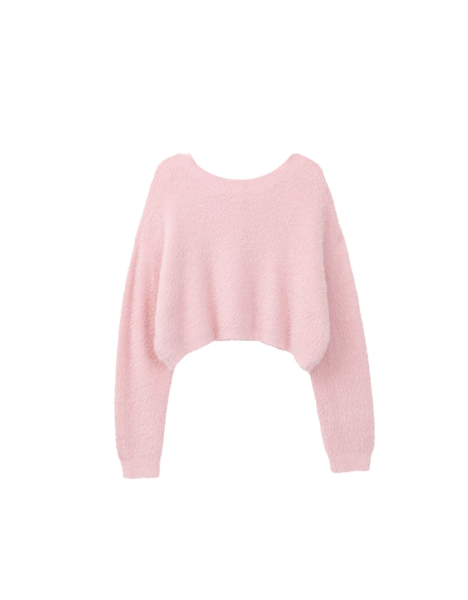 Soft Fuzzy Knit Button Front Cropped Cardigan