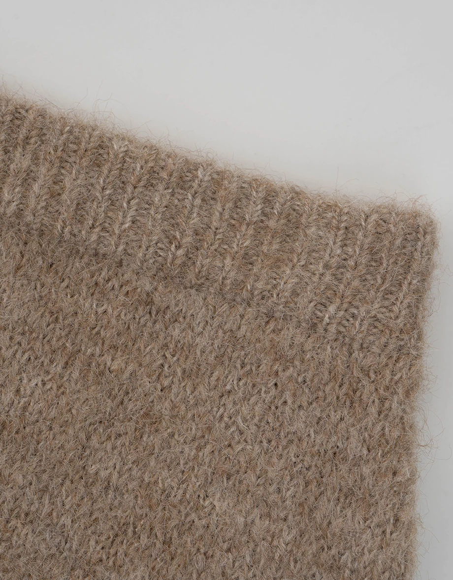 Basic Fuzzy Knit A Line Fitted Mini Skirt