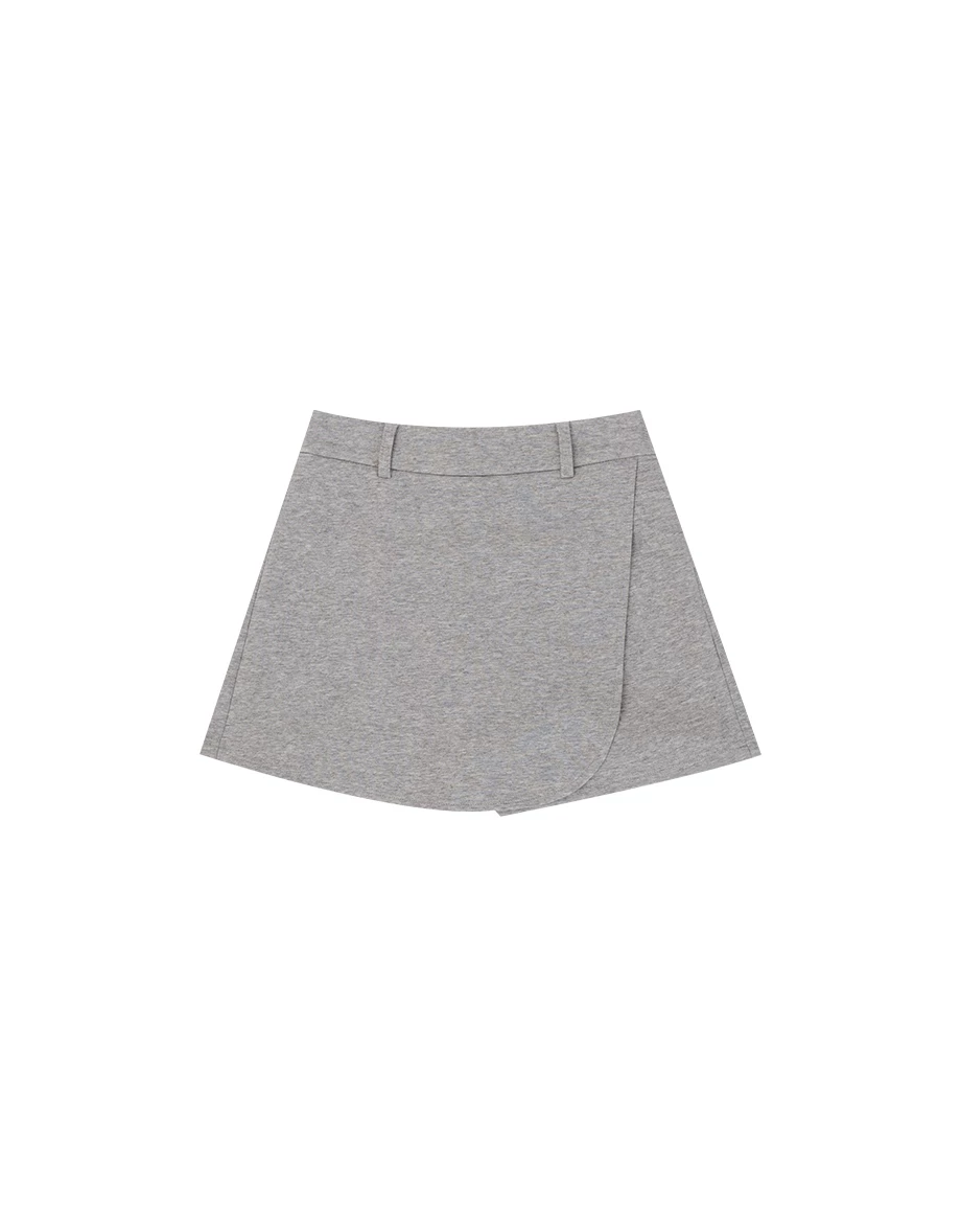 High Waist A Line Irregular Hem Skort