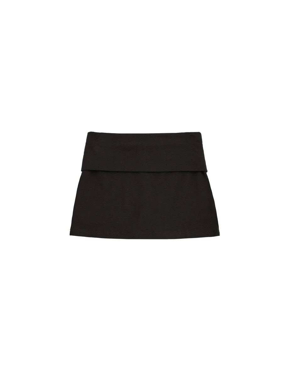 Low Rise Folded Waist Fitted Mini Skort with AIR SPACE Logo Embroidery