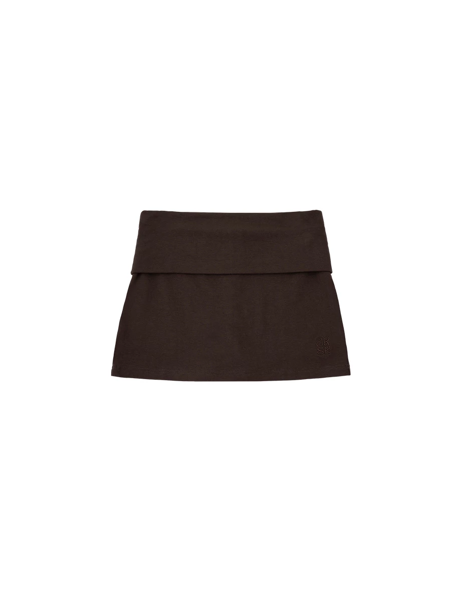 Low Rise Folded Waist Fitted Mini Skort with AIR SPACE Logo Embroidery