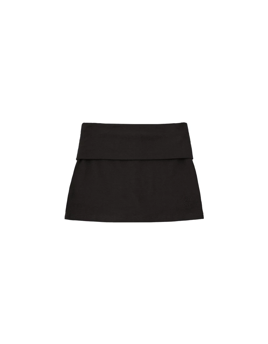 Low Rise Folded Waist Fitted Mini Skort with AIR SPACE Logo Embroidery