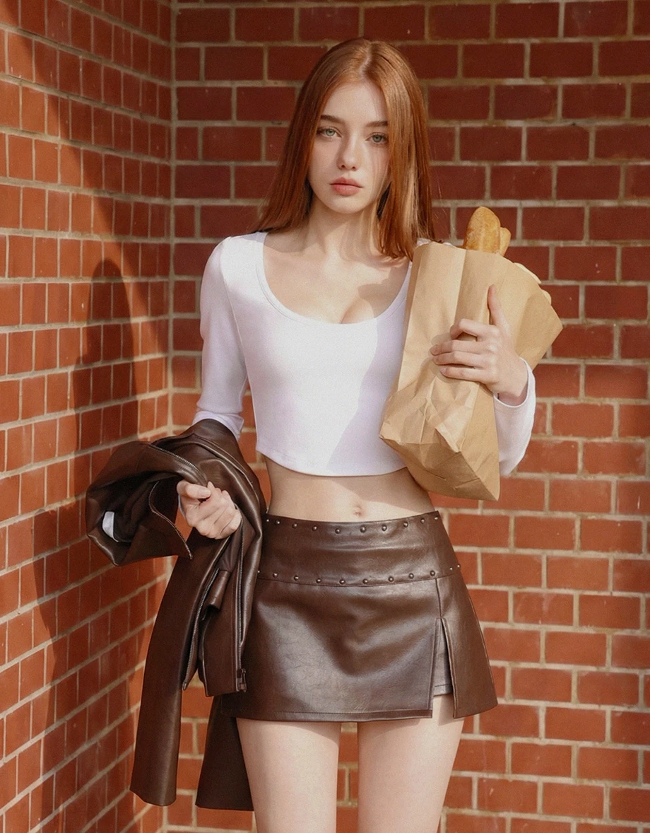 【柔霧砂洗莫代爾】U領刺繡圓弧下擺長袖短版上衣 【柔霧砂洗莫代爾】U領刺繡圓弧下擺長袖短版上衣